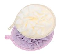 OATIPHO 4 Pièces Éponge de Exfoliante Boules de Bain Mousse Douce pour Nettoyage de Dos et Hommes et Beige Accessoire de Bain Pratique et Durable