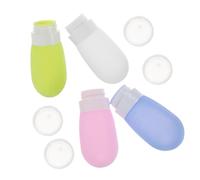 OATIPHO 4 pièces Flacons Voyage Silicone Bouteilles Rechargeables Étanches pour Shampooing Lotion et Gel Légères et Souples pour Trousse de Toilette de Voyage