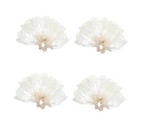 OATIPHO 4 Pièces French Style Oversized Double Layer Lace Hair Scrunchies For Women Soft Elastic Ponytail Holder Comfortable Accessory For Low Ponytails And Face