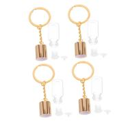 OATIPHO 4 Pièces Mini Porte Clés Flacon Verre avec Bouchon à Vis Flacon Vide pour Parfum et Huile Essentielle Accessoire de Sac Vintage Contenant Portable pour et Souhaits Transparent