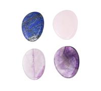 OATIPHO 4 pièces Naturelles Lot de de Worry Quartz Rose et Lapis pour Relaxation Accessoires de Lithothérapie pour Anxiété Stress