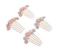 OATIPHO 4 Pièces Peigne à Cheveux Strass Vintage Épingle Décorative et Fonctionnelle Chignon Élégant pour Mariage Fête et Coiffure Quotidienne