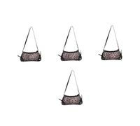 OATIPHO 4 Pièces Sac à Bandoulière Croissant pour Femme Imprimé avec Nœud Sac PU Résistant à Compartiments pour Organisation Pratique pour Sorties Shopping et Travail