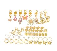 OATIPHO 40 Pièces Dreadlock Braid Hair Accessories Set Metal Butterfly Clips Floral Bow Charms Spring Coil Rings For Women Hair Braiding Extensions