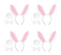 OATIPHO 4ensembles Accessoires De Costume De Pâques Avec Oreilles De Lapin Nœud Et Queue Décoration Pour Fête Et Cosplay Amusant