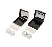 OATIPHO 4pièces Étui à Lentilles de Contact Double Compartiment Étanche et Compact pour Rangement Facile Vision Transparente