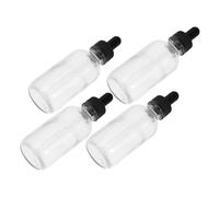 OATIPHO 4pièces Flacons Compte-gouttes Transparents Rechargeables Pour Huiles Essentielles Avec Couvercle Hermétique Petite Voyage Quotidien Bouteilles Plastique Portable Massage Coiffure