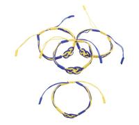 OATIPHO 4pièces Lot De Bracelets Ukrainiens Tressés Faits Main Multicolores Avec Nœuds Réglables Accessoires Pour Femmes Et Hommes