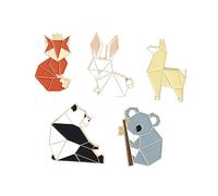 OATIPHO 5 pièces Broches Animaux Émail de Pins Décoratifs pour Vêtements Accessoires de Fête Pin Panda Renard Lapin et Ours