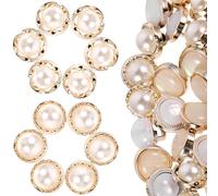 OATIPHO 50 Boutons Décoratifs en Plastique Nacré pour Couture Chemises et Manteaux Assortiment 5 Tailles 10 Pièces Chacune Boutons Multifonctionnels pour Vêtements et Loisirs Créatifs