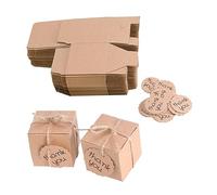 OATIPHO 50ensembles Boîtes Papier Kraft Pour Avec Étiquettes Thank You Pour Et Événements Spéciaux