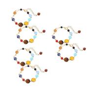 OATIPHO 6 Pièces Bracelet Système Solaire des 8 Planètes en Pierre Naturelle Ajustable et Fait Main Accessoire Cosmos pour Femmes et Hommes
