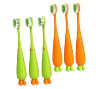 OATIPHO 6 Pièces Brosses à Dents Carottes pour Garçon Fille Lot de Brossettes Souples Forme de Carotte Conception Attrayante pour Garçon et Fille Pratique pour Hygiène Buccale Optimale