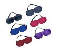 OATIPHO 6 Pièces Masque de Sommeil sans Nez Cache Œil Confort Doux Occultant pour Voyage et Maison Noir Bleu Cyan Rosé