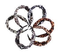 OATIPHO 6pièces Bandeau Léopard Pour Femme Avec Nœud Croisé Large Bandeau Cheveux Set