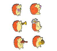 OATIPHO 6pièces Broches Animaux De Hérisson Badges Cartoon Colorés Pour Vêtements Et Accessoires Décoratifs Amusants