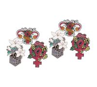 OATIPHO 6pièces Broches Feministes Uterus Et Fleurs Insigne Original Pour Vêtements Accessoires De Mode Féministe