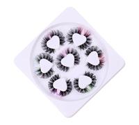 OATIPHO 7 Faux Cils Colorés de Cils Décoratifs Grappes Bouclés Idéaux pour Mariages Cosplay et Sorties