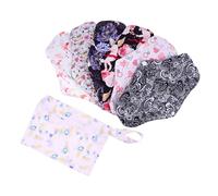 OATIPHO 7 pièces Lot de Serviettes Hygiéniques Réutilisables en Fibre Naturelle Ultra-confortables et Imperméables avec Pochette Pratique pour Voyage et Usage Quotidien