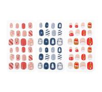 OATIPHO 72 Faux Ongles pour Garçon et Filles de Noël 72 Pièces Manucure DIY Festive Motifs de Noël Colorés Accessoires Nail Art pour Filles Application Facile