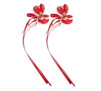 OATIPHO Accessoire Cheveux Nœud Rouge Traditionnel Pour Filles Pince Décorative Chignon Chinois Ornements Hanfu Pour Célébrations Nouvel An Style Rétro Mignon Garçon Fille