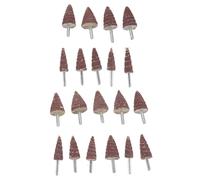 OATIPHO Assortiment de 20 Têtes de Meulage Abrasives Coniques à Lamelles Kit de Meules Abrasives Coniques 16-20-25-30 MM Papier de Verre pour Ponçage Métal Bois Plastique Compatible