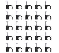 OATIPHO Attaches de Câbles Électriques 5 MM avec Clous en Acier Lot de 100 Pièces Clips de Gestion des Câbles Noirs pour Organisation et Fixation sur Surface Rigide
