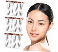 OATIPHO Autocollants Pour Sourcils 6 Feuilles Effet Poil à Poil Waterproof Noir, Faux Sourcils Temporaires Pour Maquillage Féminin, Transfert Tatouage, Application Facile, Soin Quotidien