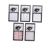 OATIPHO Autocollants Yeux Et Bijoux De Visage 5 Pièces Décoratifs Blancs Et Colorés, Autocollants Corps En Acrylique Pailleté, Taille Unique, Pour Fête Halloween Mascarade Jour Des Morts