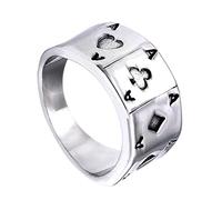 OATIPHO Bague A en Acier Inoxydable Accessoire de Doigt Rétro Design Unique pour Fêtes et Festivals Confortable et Adapté à Tous 1 Pièce