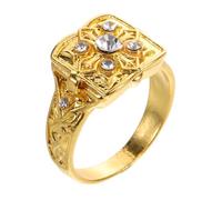 OATIPHO Bague Vintage Gravée pour Femme avec Compartiment Secret Détails Sculptés Micro- de Bague Flip-top Polyvalente pour Usage Quotidien et Soirées