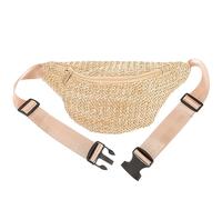 OATIPHO Banane D'Été : Imitation Paille Tissée - Ceinture Réglable - Pochette De Capacité Bandoulière pour Vélo Course Jogging Voyage Extérieur Entraînement