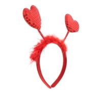 OATIPHO Bandeau de Cœur Rouge pour Saint-valentin Design Élégant, Serrage-tête Élastique en Plastique et Tissu, Accessoire Polyvalent pour Fêtes et Photos