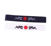 OATIPHO Bandeau de Karaté Japonerie Dragon Coton Lot de 2 pour Chefs Cuisiniers et Arts Martiaux, Accessoire Cheveux Respirant pour Entraînement Sportif