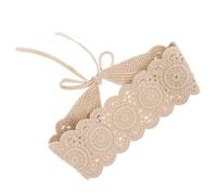 OATIPHO Bandeau Large Au Crochet En Coton Naturel, Bandana Tricoté Féminin, Protection Solaire Printemps-été, Accessoire Polyvalent Pour Femmes, Style Bohème, Couleur Beige, Taille Unique