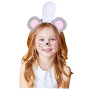 OATIPHO Bandeau Oreilles de Souris Gris avec Toque de Chef Blanche Accessoire Déguisement Polyvalent pour Fêtes Cosplay et Anniversaires Garçons et Filles