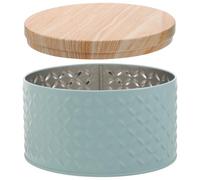 OATIPHO Boîte à Biscuits en Fer Ronde Bleue Couvercle Petite Boîte de Rangement pour Biscuits et Bonbons Compacte pour Fêtes et Anniversaires