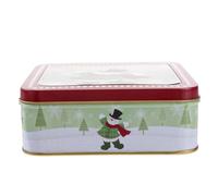 OATIPHO Boîte Carrée en Fer-Blanc Transparente pour Bonbons Coffret de Rangement 1 Pièce Décorations de Noël Festives Boîte D’Emballage pour Friandises et Pâtisseries