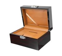 OATIPHO Boîte De Rangement en Bois Laqué Noire pour Montres Et Bijoux, Organisateur Intérieur Cuir, Boîte à Montres Élégante, Coffret Unique pour Collection Personnelle