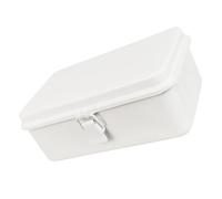 OATIPHO Boîte de Rangement Vintage en Métal Blanc Petite Boîte à Outils Verrouillable Fermoir à Carnets Multifonction pour Bureau et Atelier
