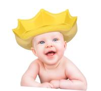 OATIPHO Bonnet de Bain Garçon Fille Ajustable PP Visière de Shampooing pour Garçon Fille Chapeau de Bain Doux et Confortable avec Design de Couronne pour et Tout Petits