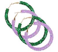 OATIPHO Boucles D'oreilles Créoles Élégantes À Paillettes Lot De 2 Boucles D'oreilles Rondes À Paillettes Pour Femmes Tendance Et Adaptées À Toutes Les Occasions