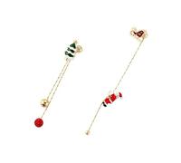 OATIPHO Boucles Oreilles Pendantes Chaîne Longue Thème Décorations Festives Asymétriques pour Femmes Bijoux Oreille Santa Claus Élégants pour Fête Hiver