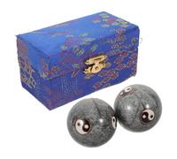 OATIPHO Boules de Baoding Chinoises 42Mm en Métal Émaillé Gris Paire de Petites Balles de Massage pour Mains et Doigts Balle D’Exercice Tai Chi Anti-Stress Fitness et Rééducation