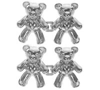 OATIPHO Boutons de Serrage Réglables pour Jeans en Alliage Métal 40Mm X 27Mm Lot de 2 Paires Motif Ours Argenté Accessoires Portables pour Ajuster et Resserrer Pantalons Larges