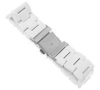 OATIPHO Bracelet de Montre en Résine Blanc Compatible Versa3 et Sense Bracelet de Montre pour Homme et Femme Bande Métallique à Trois Maillons Confortable et Solide Usage Quotidien