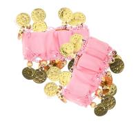OATIPHO Bracelets De Danse Du Ventre En Mousseline Rose Pailletée, Bijoux De Costume Femme, Lot De 2 Pièces Pour Performance Et Tenue Festive