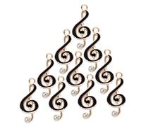 OATIPHO Breloques en Métal Forme Notes de Musique pour Création Bijoux Diy, Couleur K Or, Lot 10 Pièces, Charme Musical Noir pour Bracelets Loisirs Créatifs et Présents Musicaux