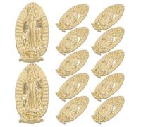 OATIPHO Breloques Métalliques Dorées pour Ongles 100 Pièces en Alliage Léger 3d, Décorations Religieuses Bouddha et Vierge pour Nail Art, Kit Manucure Professionnel et Usage Quotidien
