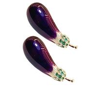 OATIPHO Broche Fantaisie Aubergine Lot de 2 Broche de Revers pour Femme Accessoire Vegan en Émail Maintien Vêtements pour Mariage et Costume Bijou Col Élégant pour Fête et Soirée